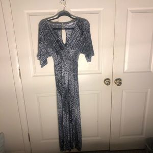 Large Grey & Black Maxi Pattern Dress